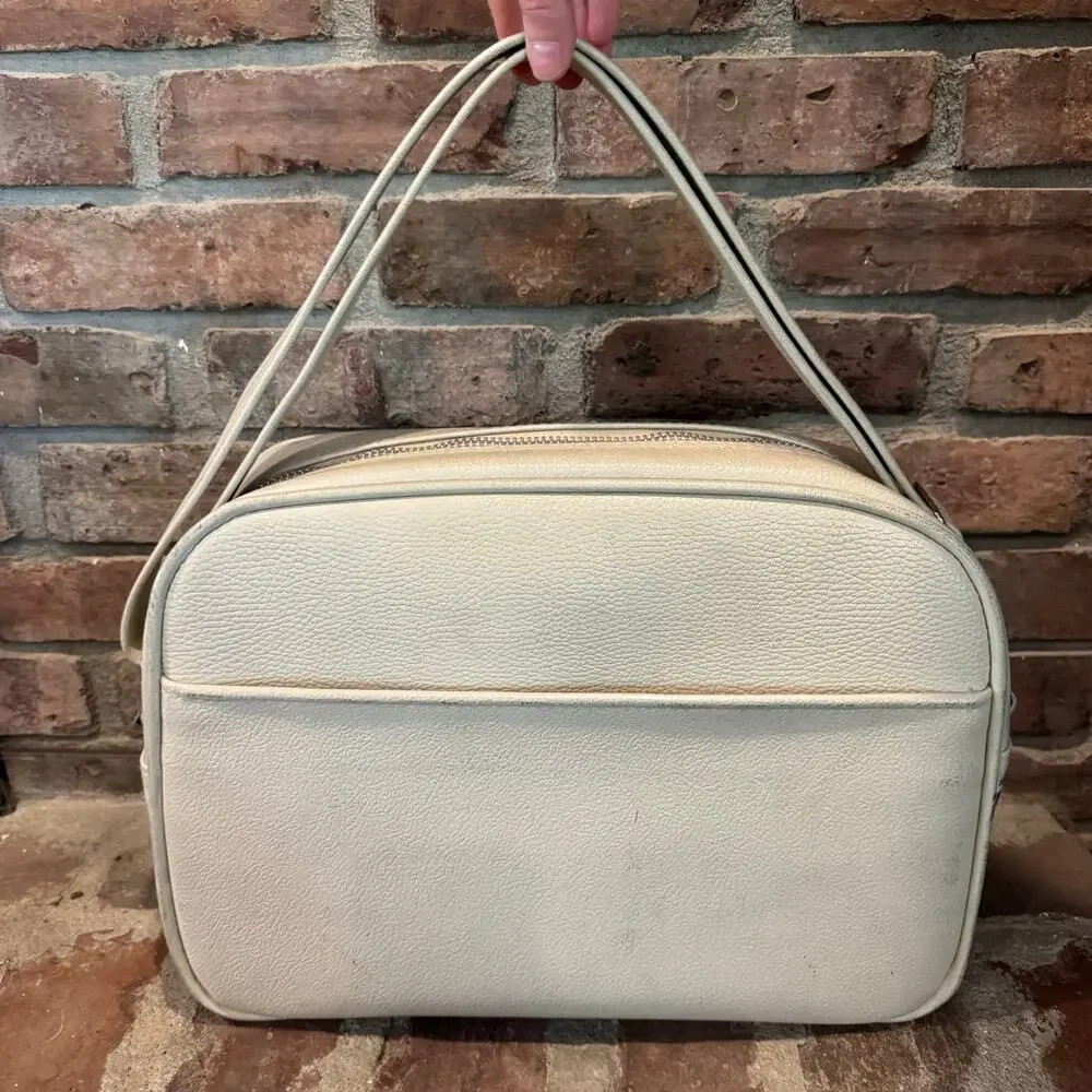 Vintage Cream White Ivory Samsonite JC Penney Carry On Bag Makeup Case - BUB